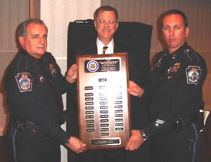 OIC Phillip Staib, Police Chief Randy Cox, and OIC Stephen C. Borosky