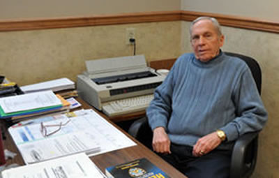 Somerset Borough Mayor William Meyer sits at his desk