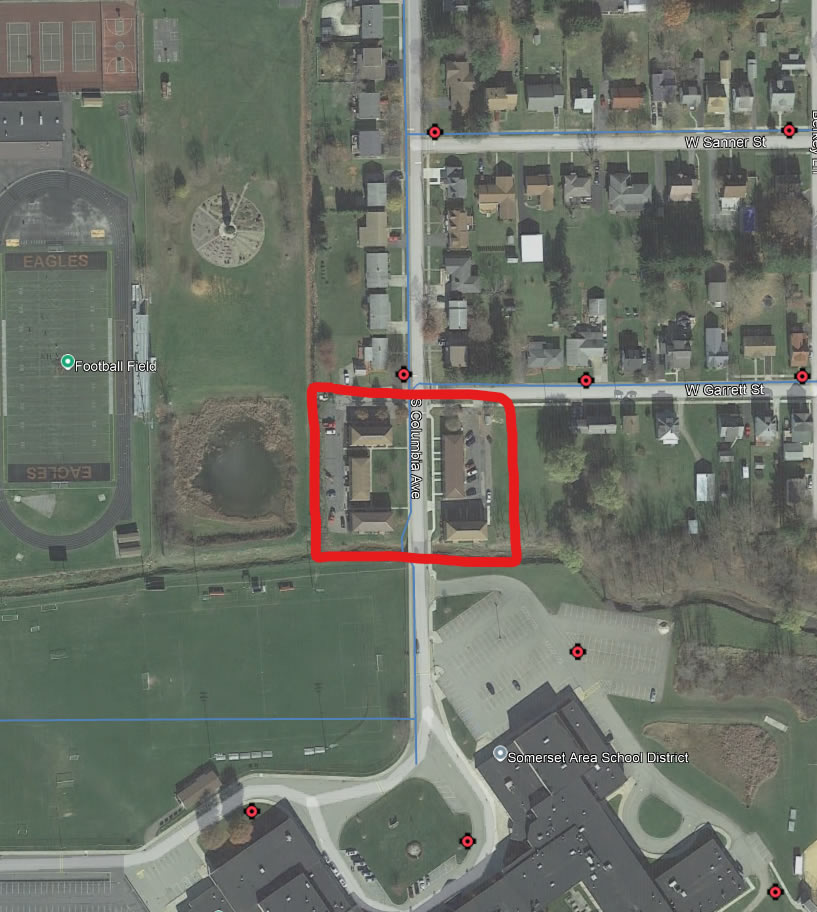 Map showing affected area